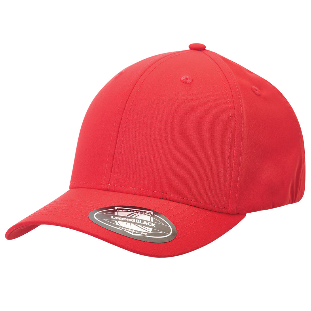 House of Uniforms The Classic Fitted Cap Legend Black Red