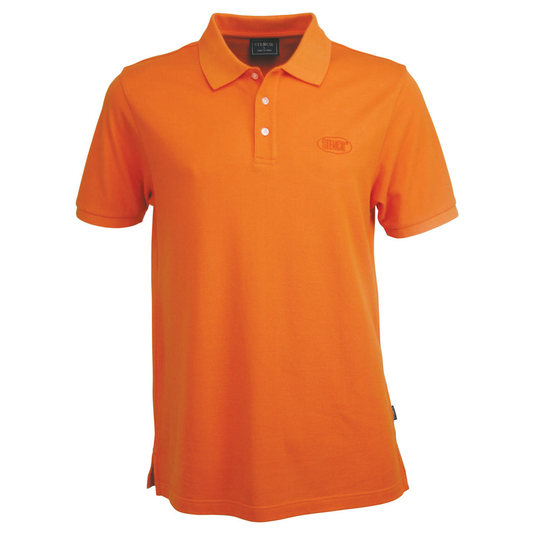 House of Uniforms The Traverse Polo | Mens | Short Sleeve Stencil Orange
