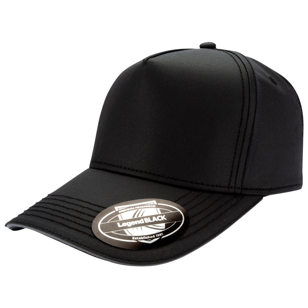 House of Uniforms The Harley 5 Panel Cap Legend Black Black