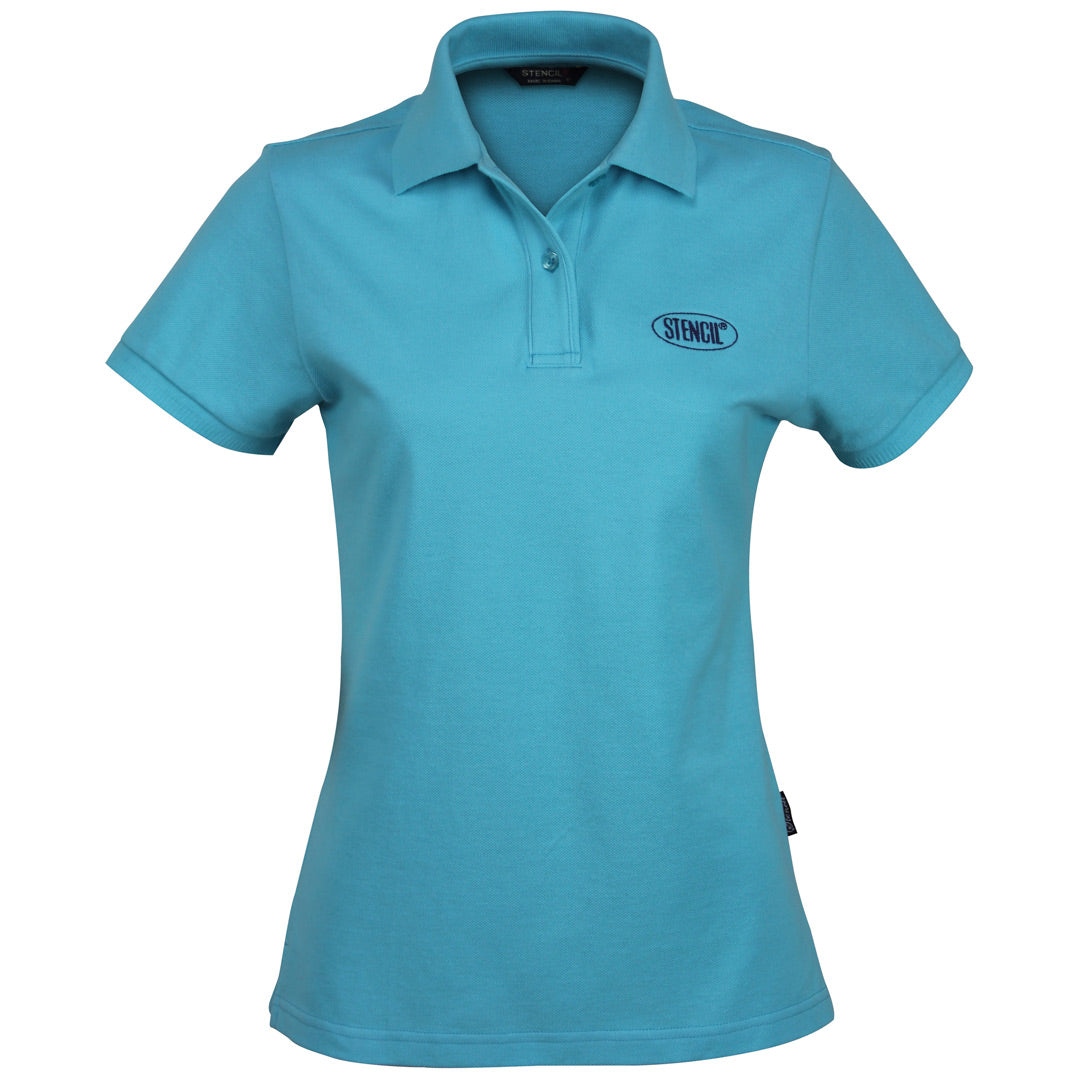 House of Uniforms The Traverse Polo | Ladies | Short Sleeve Stencil Aqua