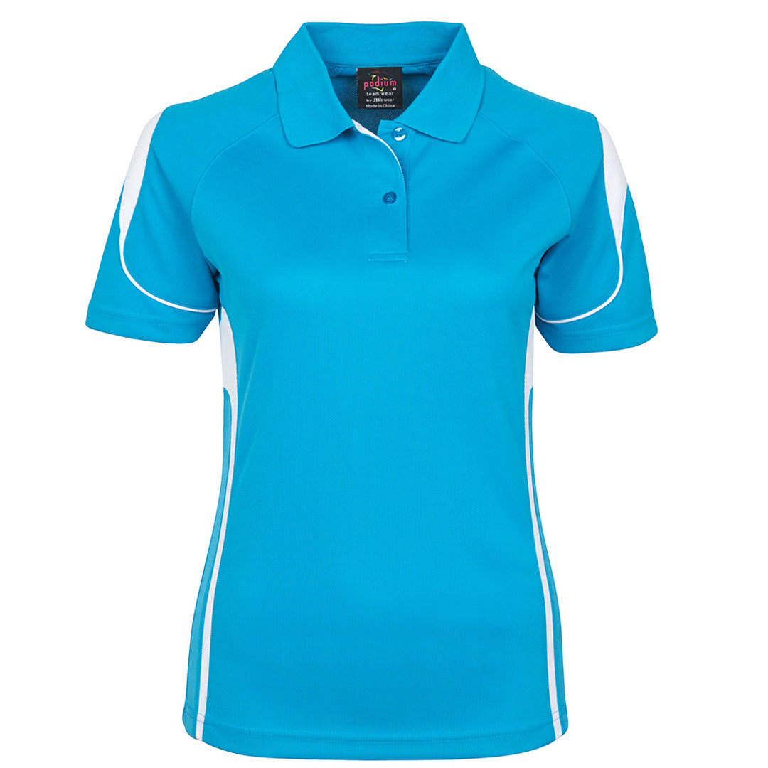 House of Uniforms The Bell Polo | Ladies | Short Sleeve Jbs Wear Aqua/White