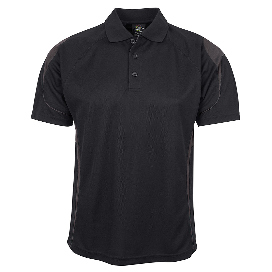 House of Uniforms The Bell Polo | Adults | Short Sleeve | Black Base Jbs Wear Black/Charcoal