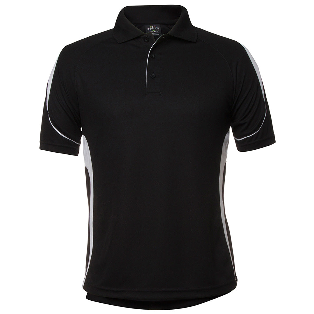 House of Uniforms The Bell Polo | Adults | Short Sleeve | Black Base Jbs Wear Black/White