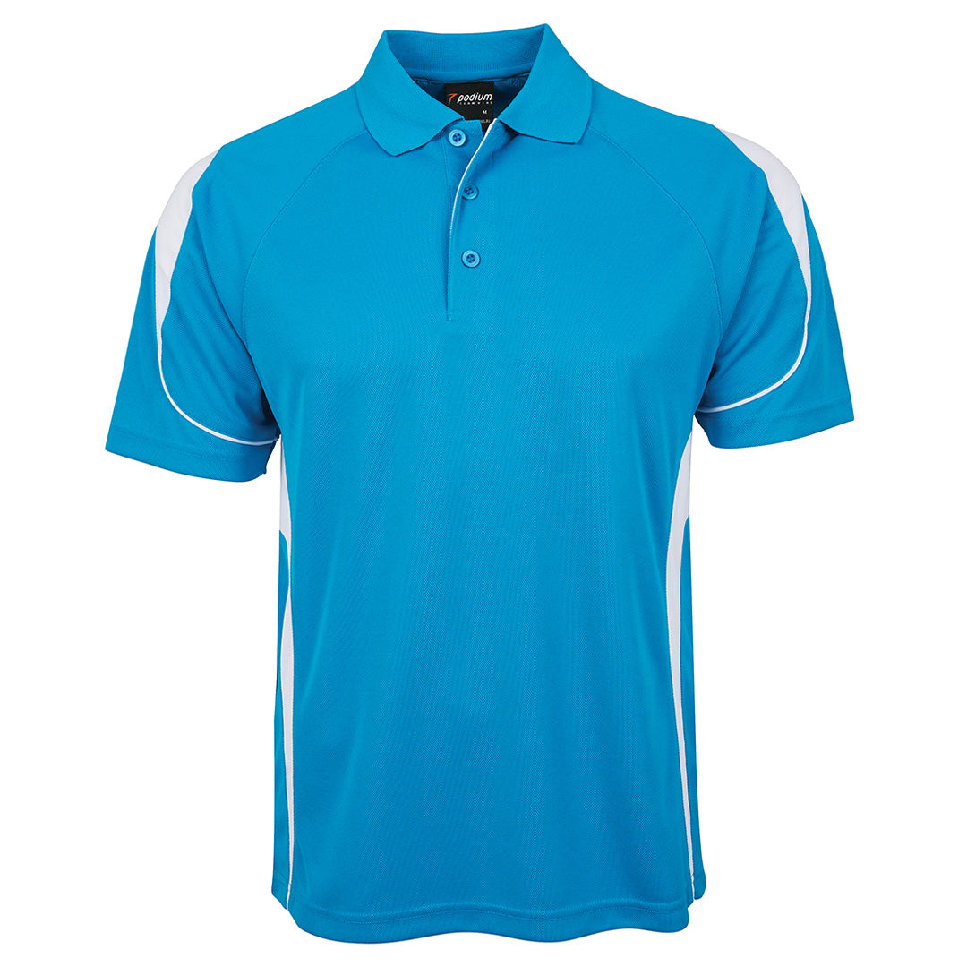 House of Uniforms The Bell Polo | Mens | Short Sleeve Jbs Wear Aqua/White