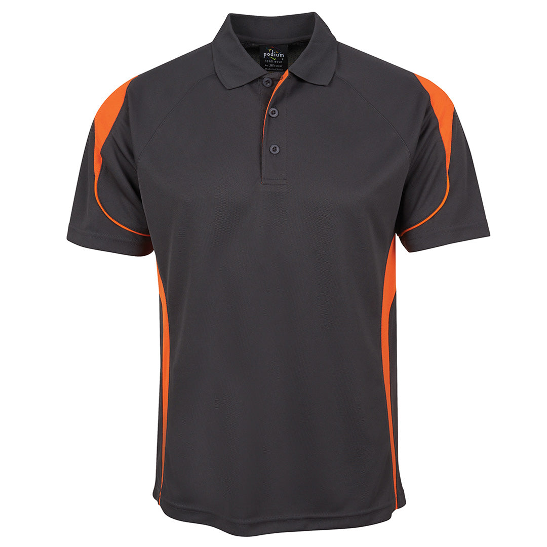 House of Uniforms The Bell Polo | Mens | Short Sleeve Jbs Wear Charcoal/Orange
