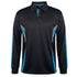 House of Uniforms The Jacquard Polo | Long Sleeve | Adults Jbs Wear Black/Aqua