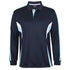 House of Uniforms The Jacquard Polo | Long Sleeve | Adults Jbs Wear Navy/Sky