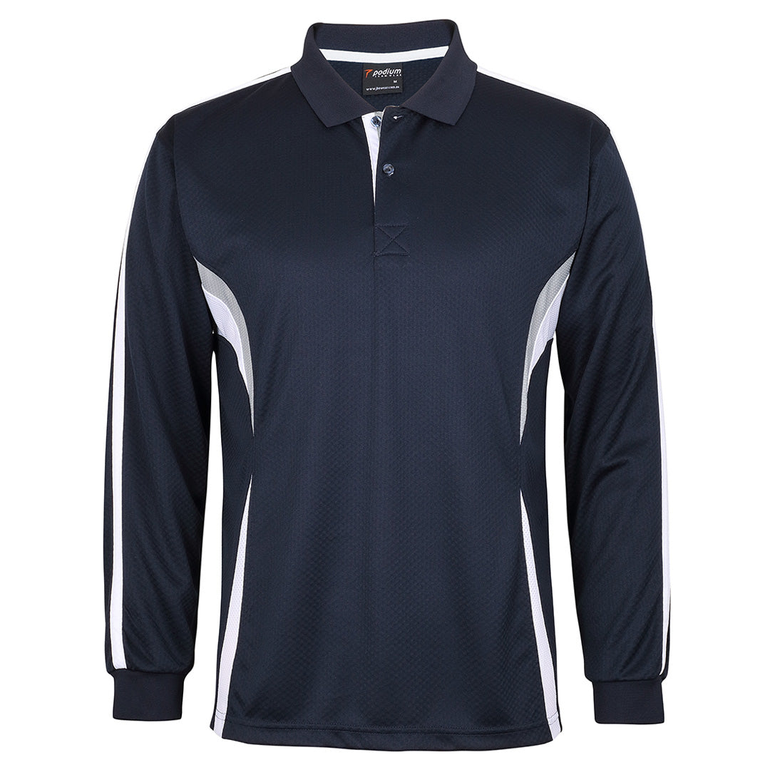 House of Uniforms The Jacquard Polo | Long Sleeve | Adults Jbs Wear