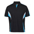 House of Uniforms The Cool Polo | Dark Colours | Short Sleeve | Adults Jbs Wear Black/Aqua