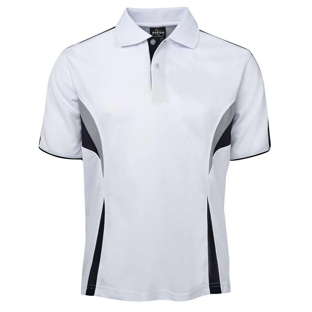 House of Uniforms The Cool Polo | Bright Colours | Short Sleeve | Adults Jbs Wear White/Navy