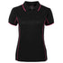House of Uniforms The Piping Polo | Short Sleeve | Black Base | Ladies Jbs Wear Black/Pink