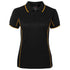 House of Uniforms The Piping Polo | Short Sleeve | Black Base | Ladies Jbs Wear Black/Gold