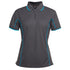 House of Uniforms The Piping Polo | Short Sleeve | Grey Base | Ladies Jbs Wear Charcoal/Aqua