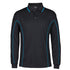 House of Uniforms The Piping Polo | Long Sleeve C1 | Adults Jbs Wear Black/Aqua