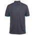 House of Uniforms The Piping Polo | Short Sleeve | Grey Base | Adults Jbs Wear Charcoal/Aqua