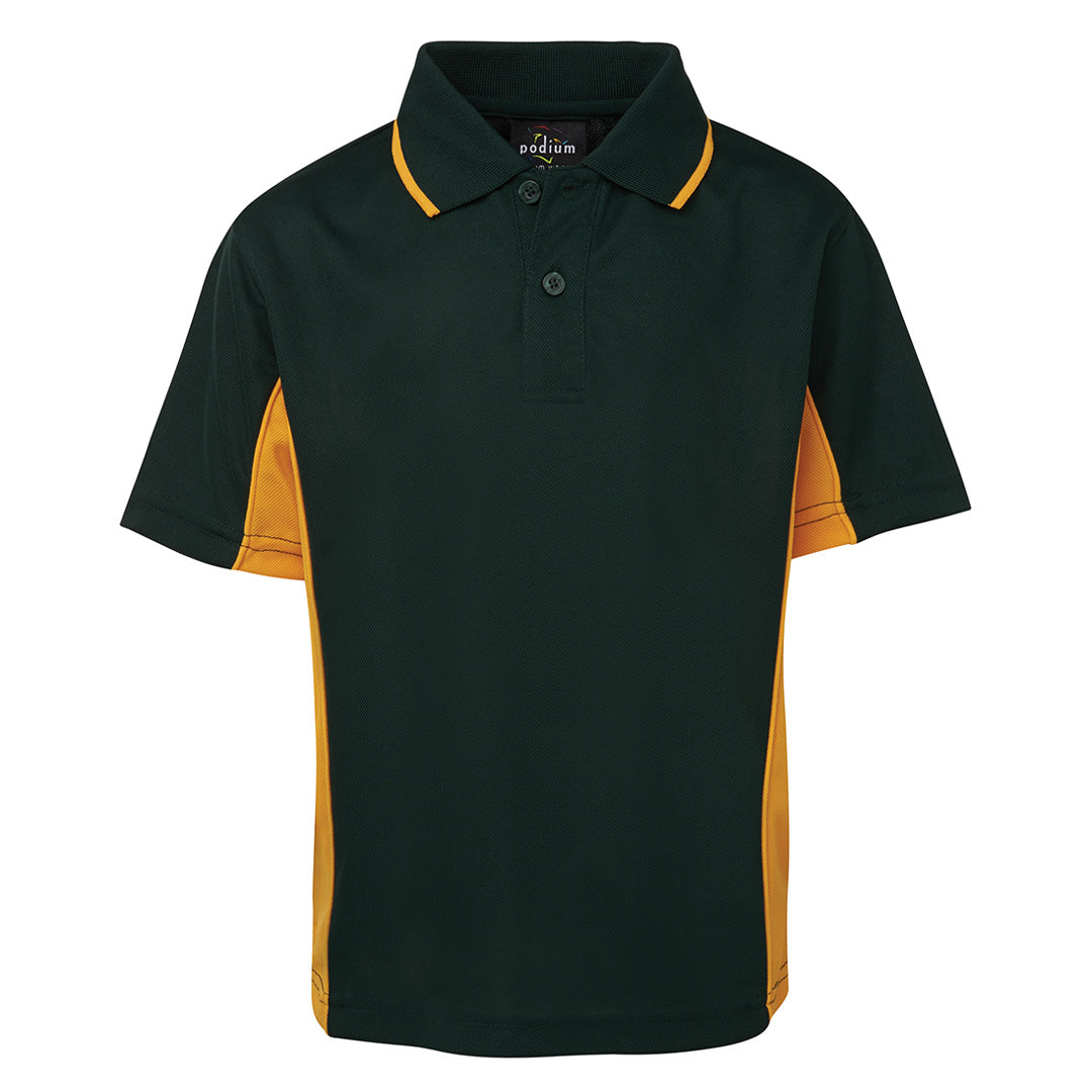 House of Uniforms The Contrast Poly Polo | Short Sleeve | Kids Jbs Wear Bottle/Gold