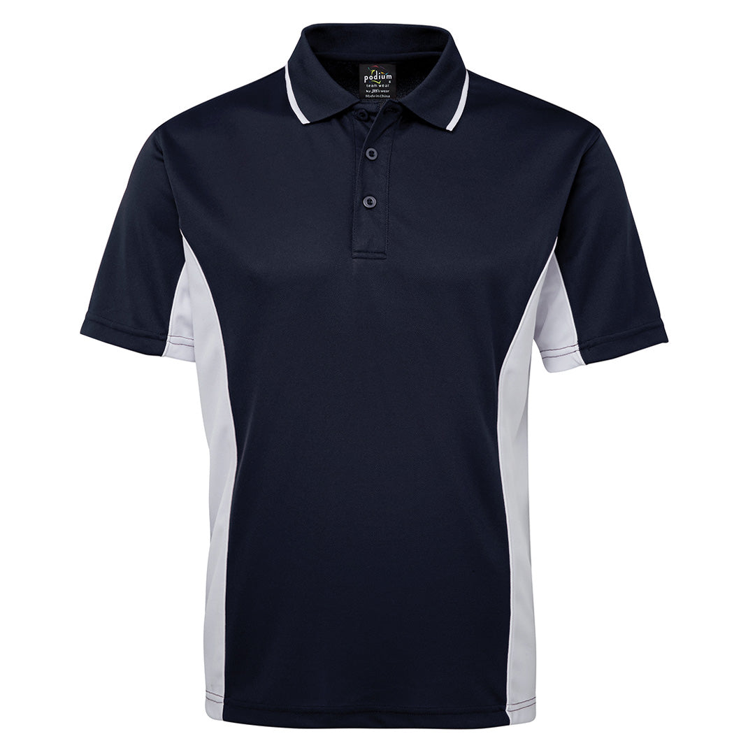 House of Uniforms The Contrast Poly Polo | Dark Colours | Short Sleeve | Mens Jbs Wear Navy/White