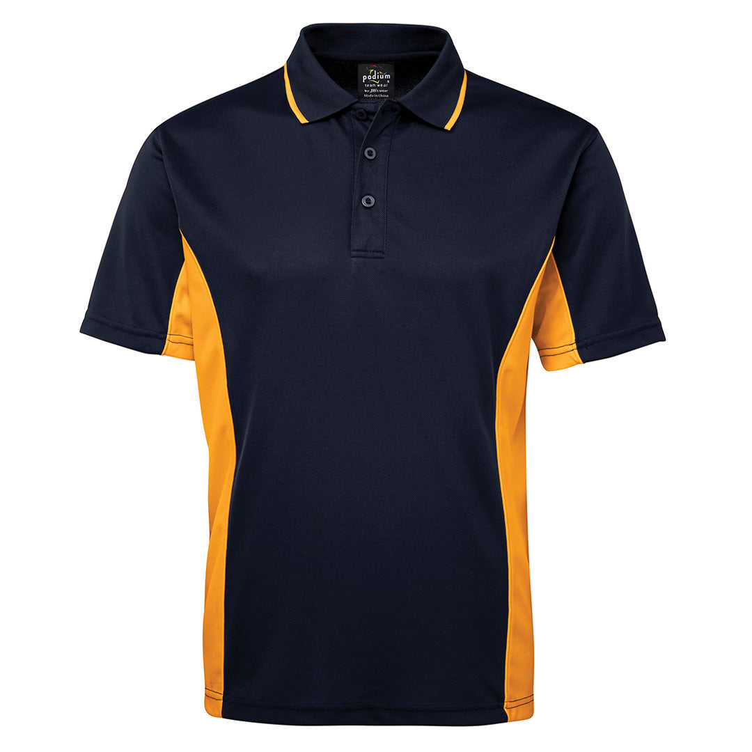 House of Uniforms The Contrast Poly Polo | Dark Colours | Short Sleeve | Mens Jbs Wear Navy/Gold