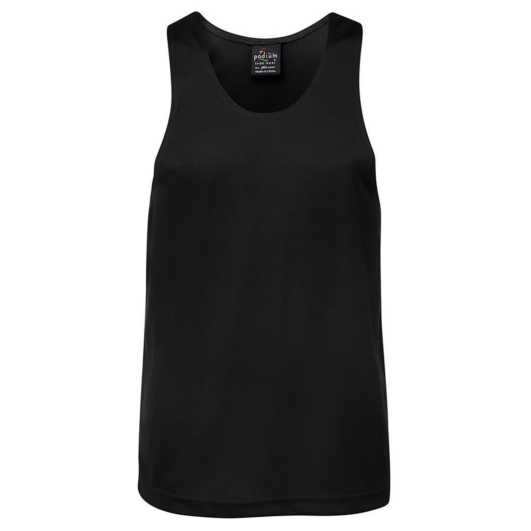 House of Uniforms The Cool Polyester Singlet | Adults Jbs Wear Black