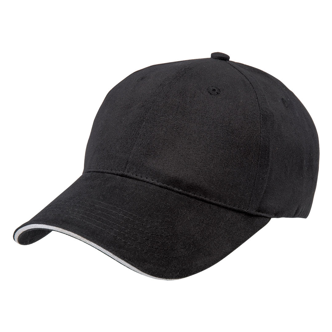 House of Uniforms The Premium Sandwich Cap | Adults Legend Black/White