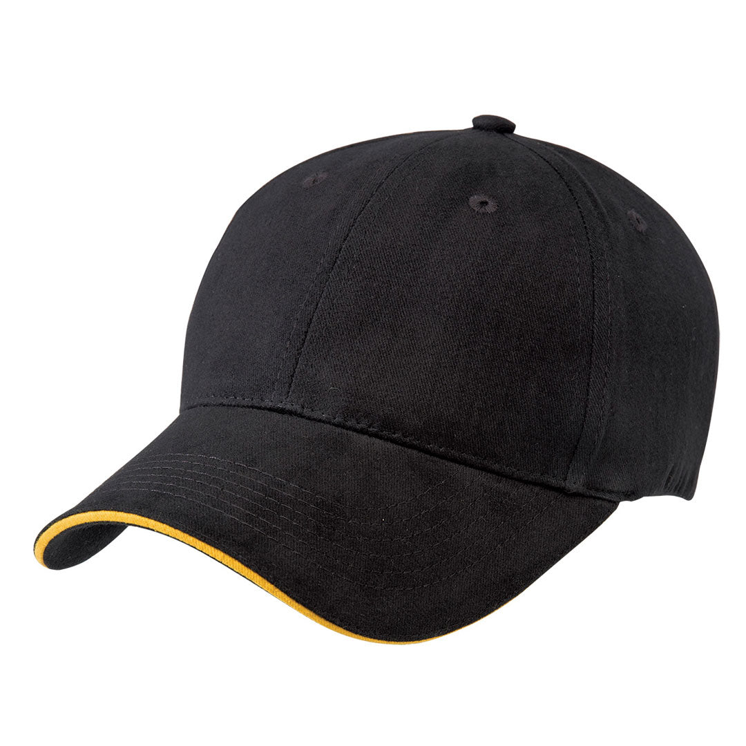 House of Uniforms The Premium Sandwich Cap | Adults Legend Black/Gold