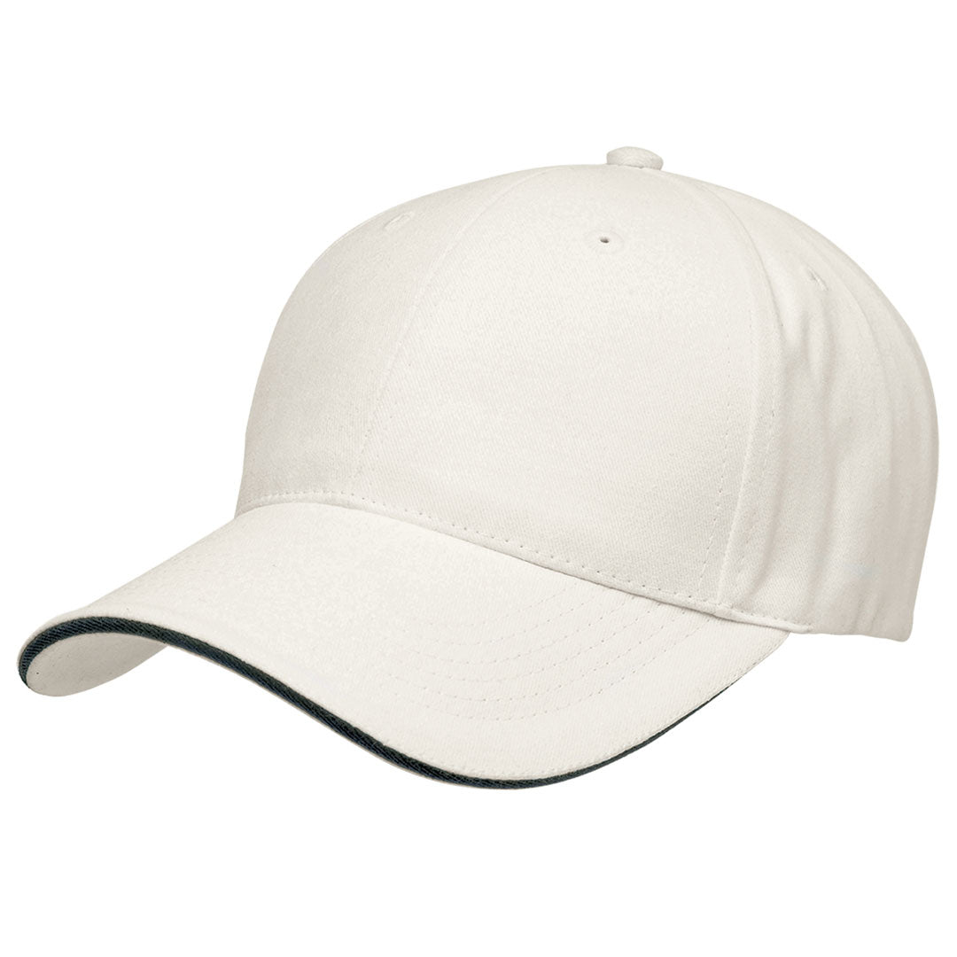 House of Uniforms The Premium Sandwich Cap | Adults Legend White/Black