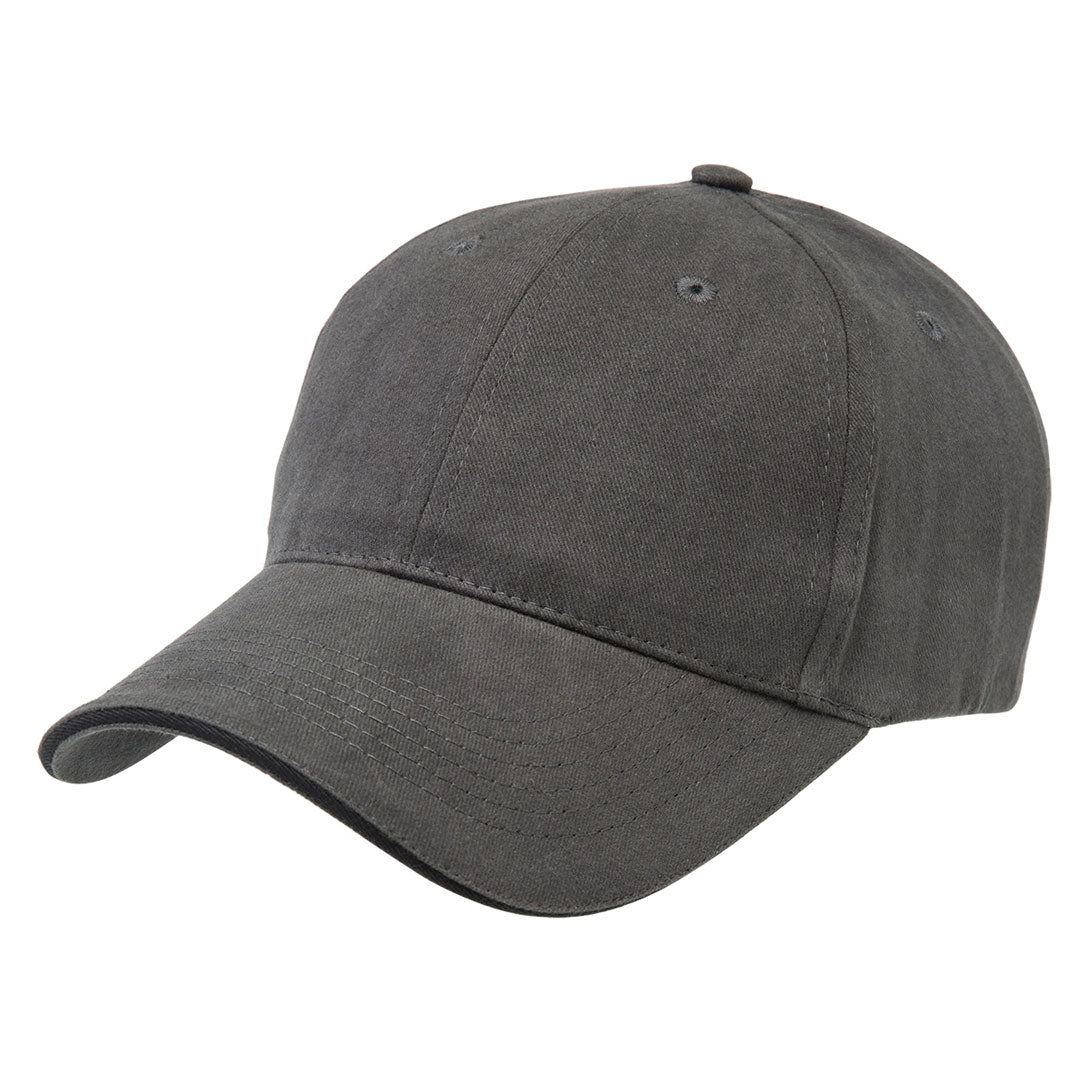 House of Uniforms The Premium Sandwich Cap | Adults Legend Charcoal/Black