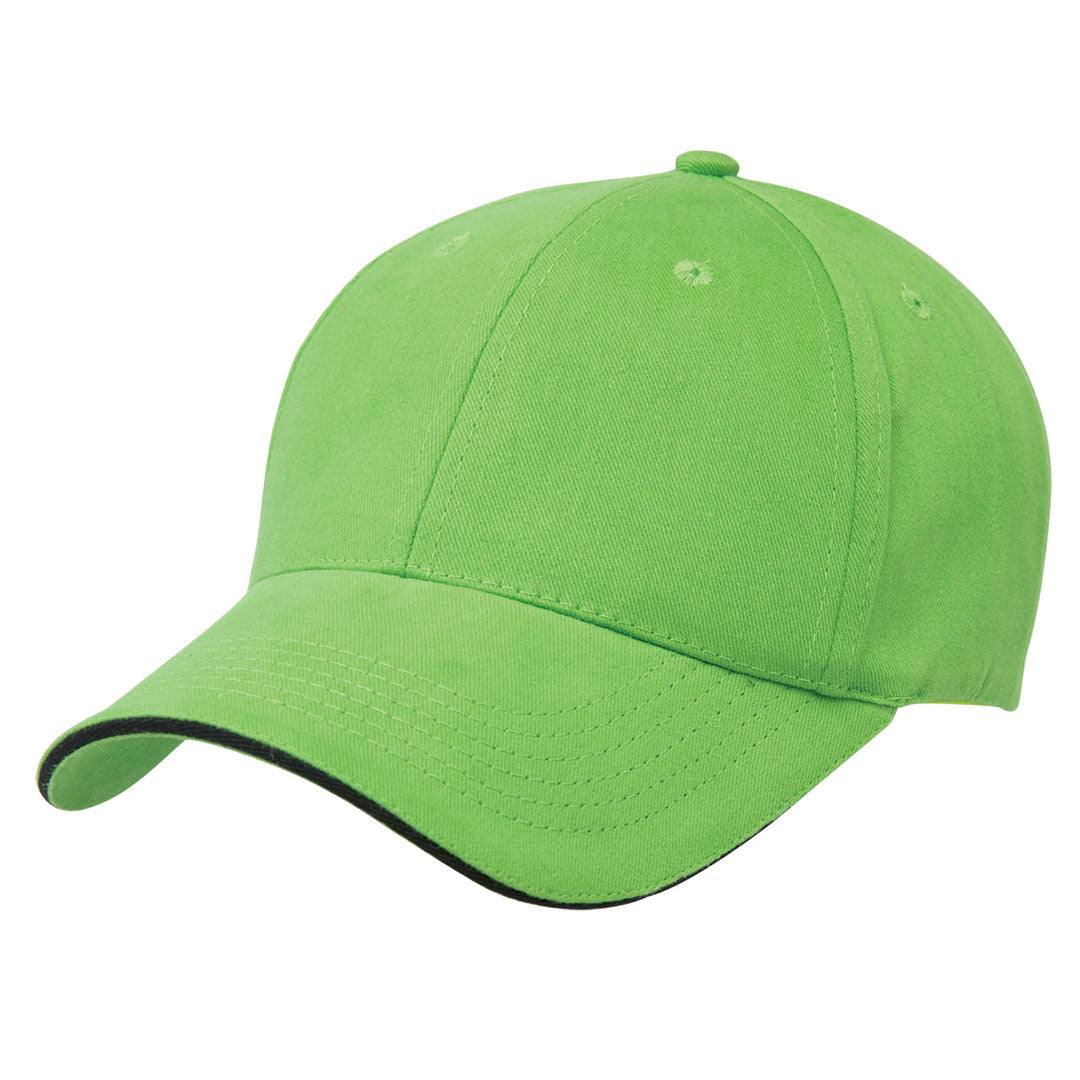 House of Uniforms The Premium Sandwich Cap | Adults Legend Lime/Black