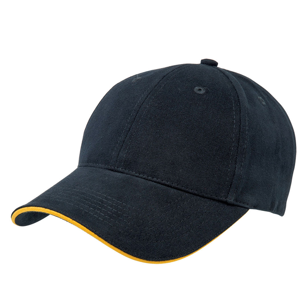 House of Uniforms The Premium Sandwich Cap | Adults Legend Navy/Gold