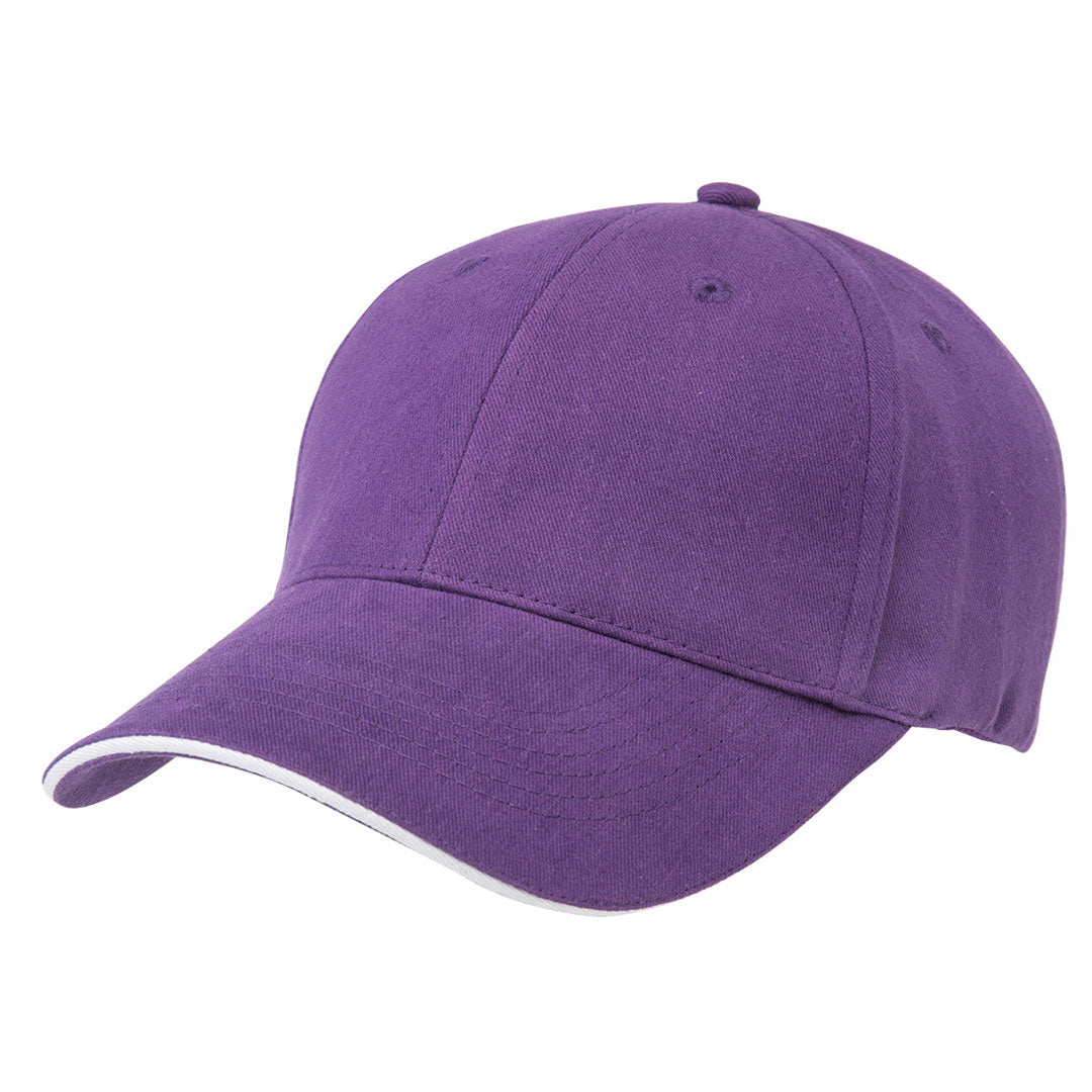 House of Uniforms The Premium Sandwich Cap | Adults Legend Purple/White