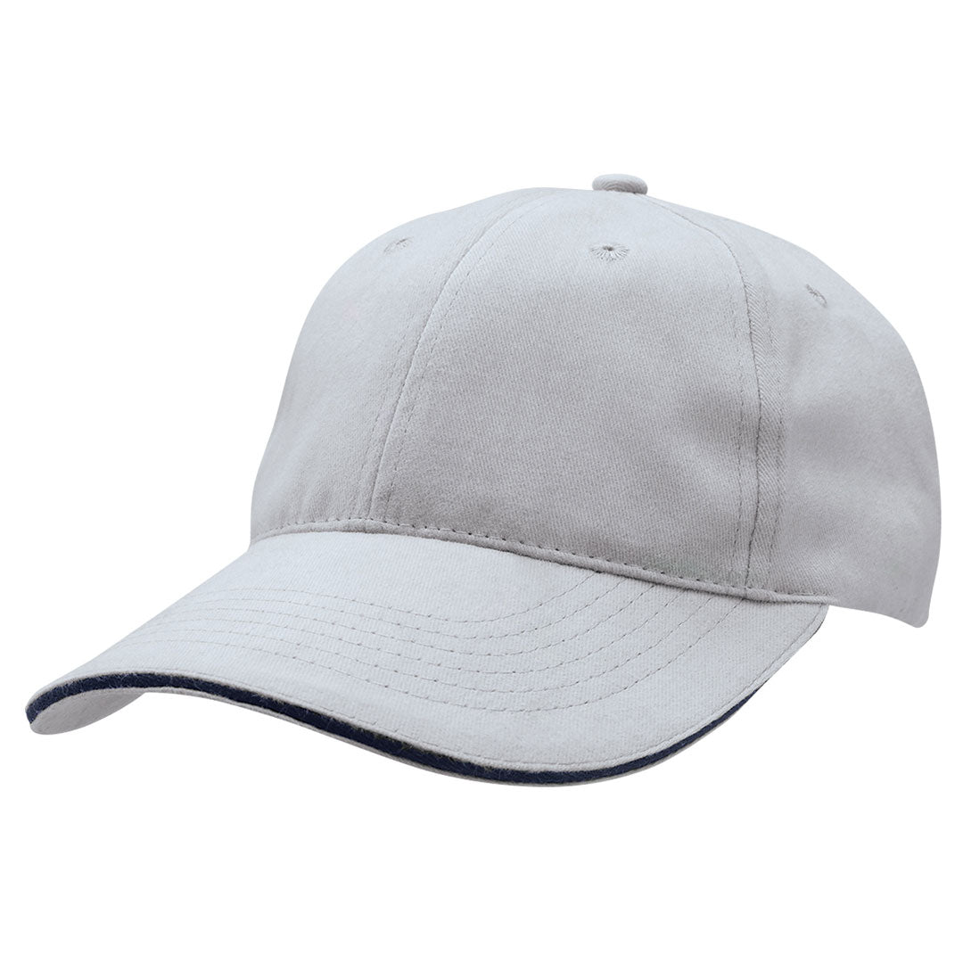 House of Uniforms The Premium Sandwich Cap | Adults Legend Silver/Navy
