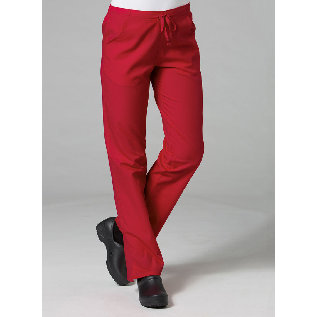 House of Uniforms The Red Panda Half Elastic Scrub Pant | Ladies | Petite Leg Maevn Red
