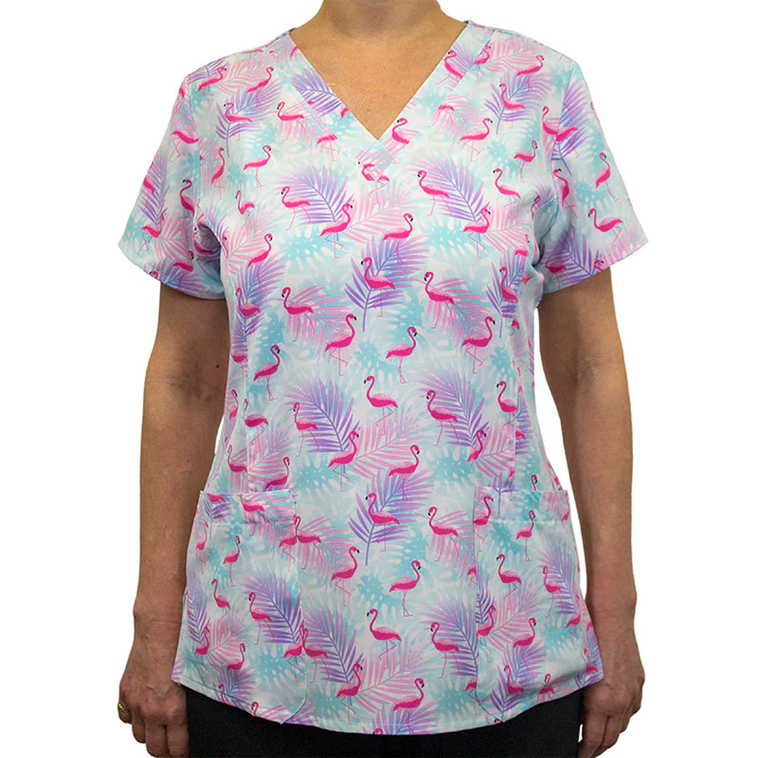 House of Uniforms The V Neck Printed Scrub Top | Ladies Maevn FLFL