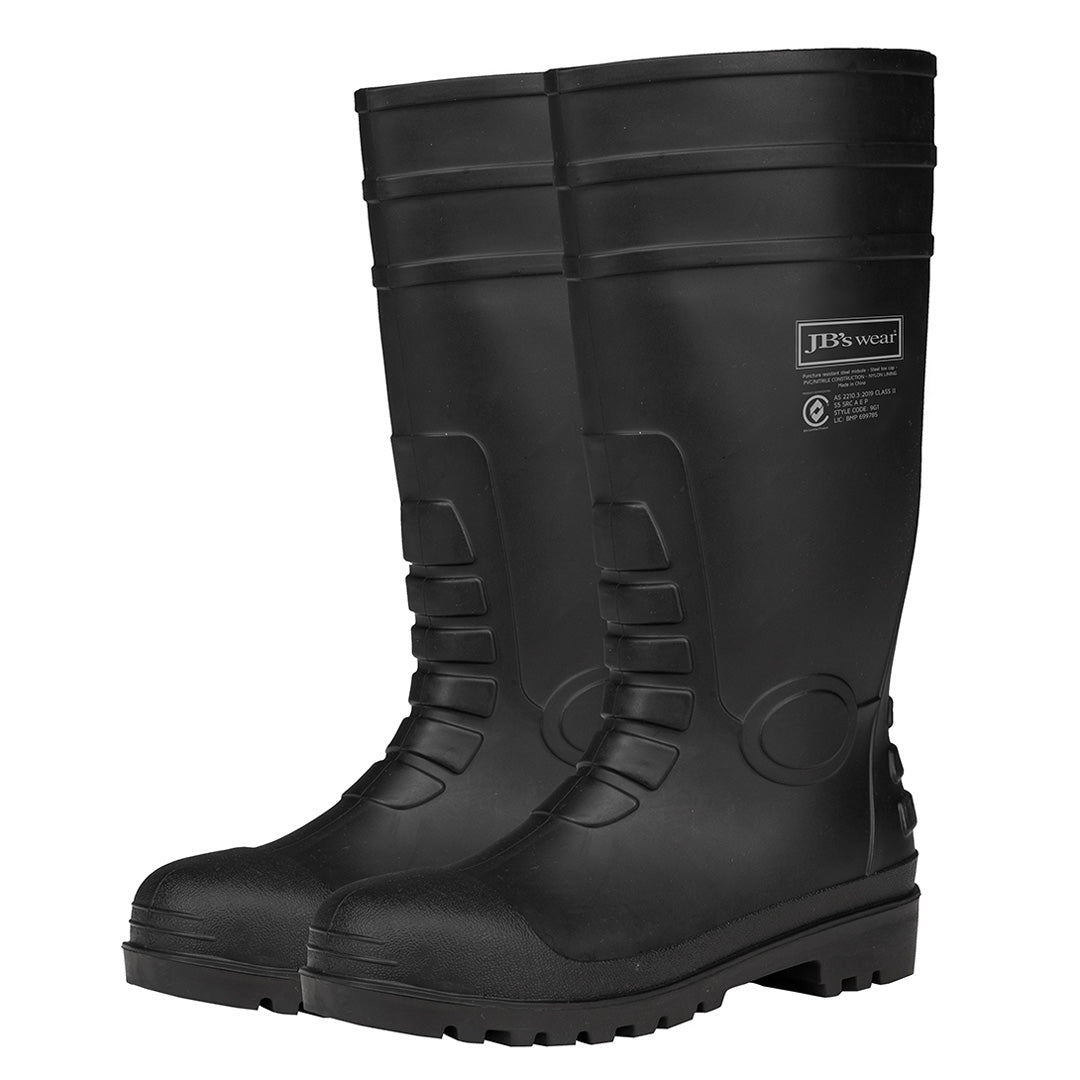 House of Uniforms The Steel Toe Cap & Plate Gumboot | Adults Jbs Wear Black