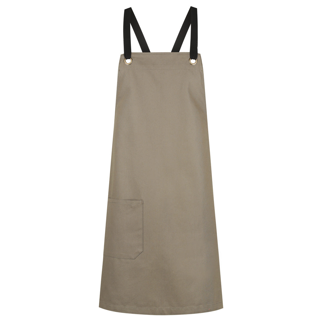 House of Uniforms The Brooklyn Apron | Cross Back Identitee Walnut with Black Strap
