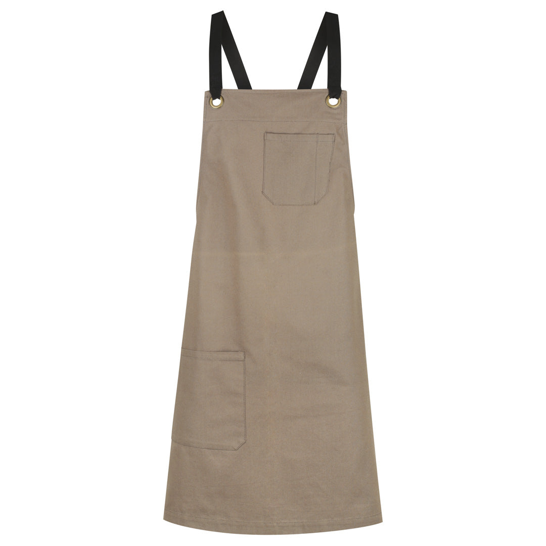 House of Uniforms The Brooklyn Apron | Cross Back Identitee Sage Green with Black Strap