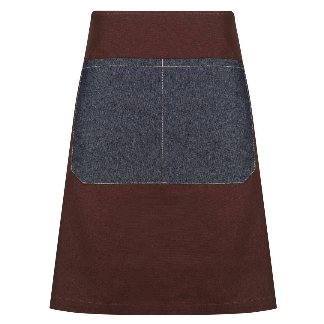 House of Uniforms The Jimmy Apron | Waist Identitee Chocolate/Denim with Chocolate Strap