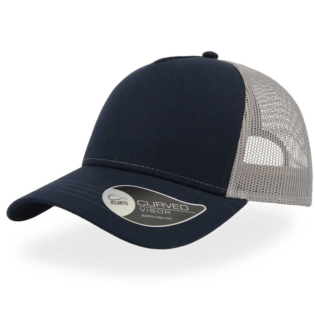 House of Uniforms The Rapper Cotton Cap | Atlantis Atlantis Headwear Navy/Grey