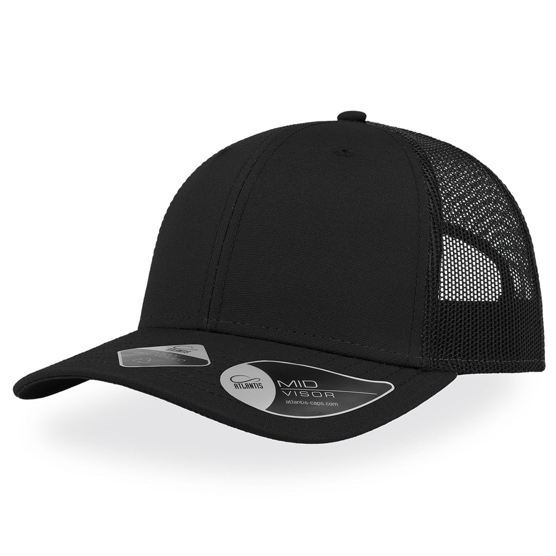 House of Uniforms The Recy Three Cap | Atlantis Atlantis Headwear Black