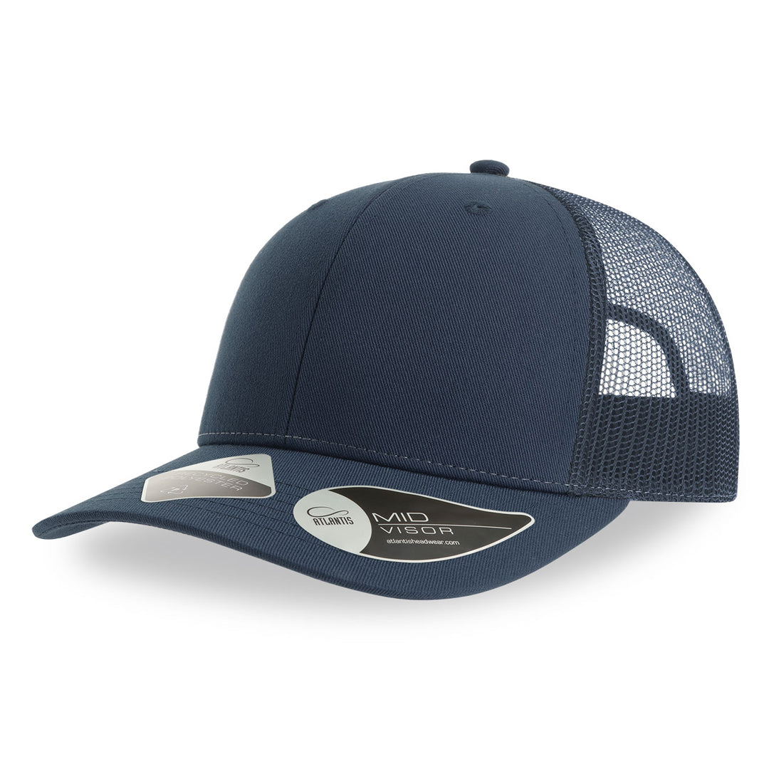 House of Uniforms The Bryce Recycled Trucker Cap | Atlantis Atlantis Headwear Navy/Navy