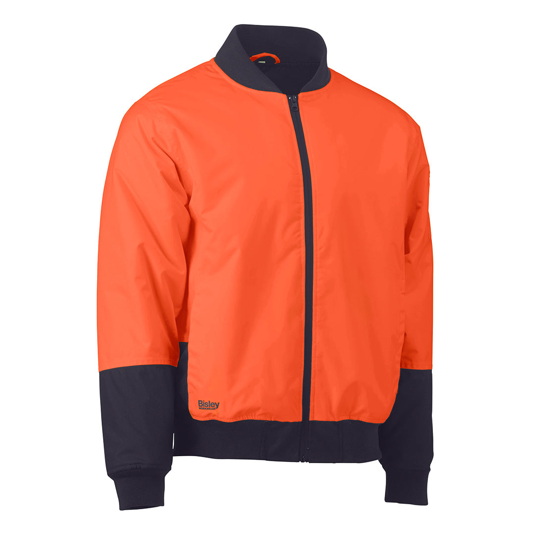 House of Uniforms The Two Tone Bomber Jacket | Hi Vis | Mens Bisley Orange/Navy