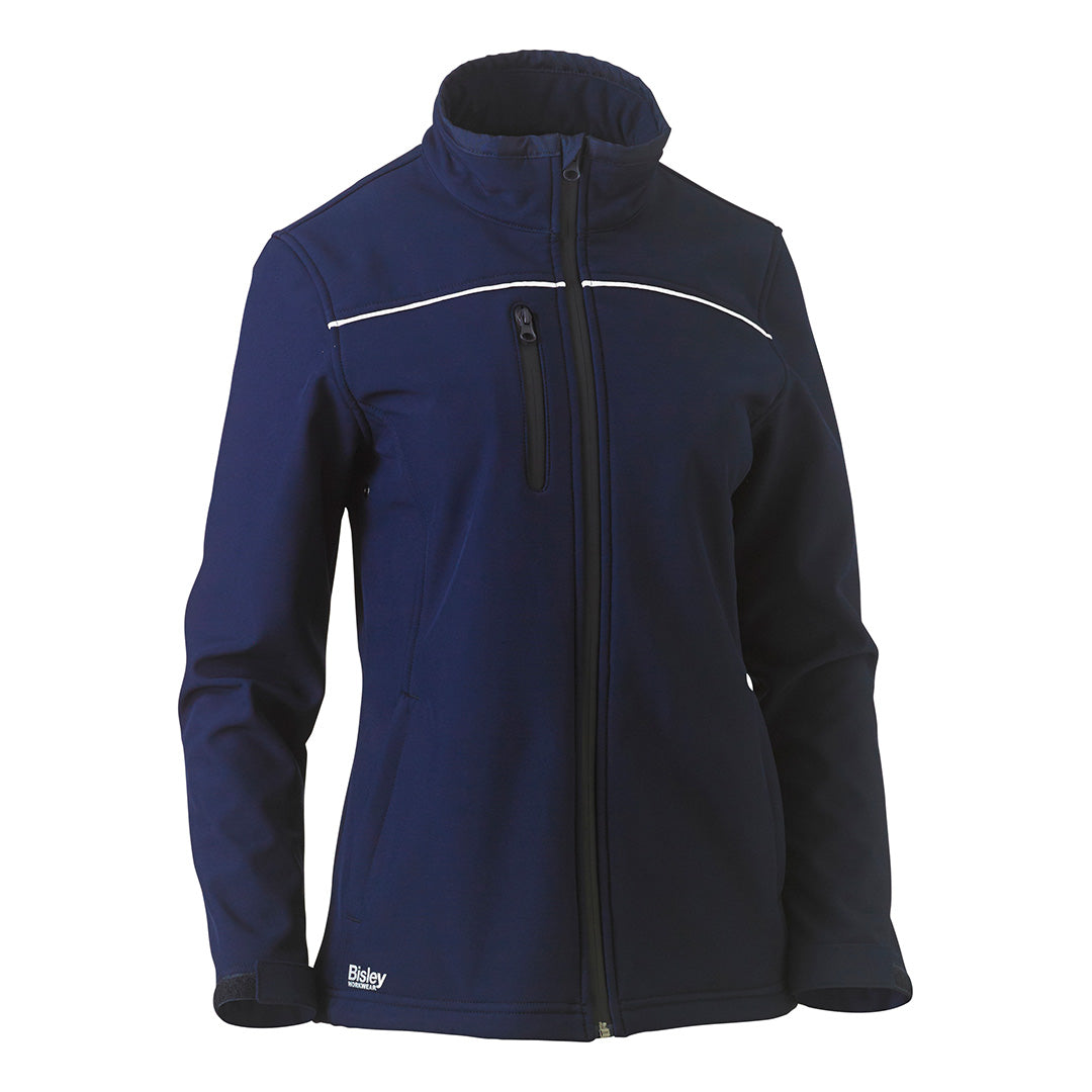 House of Uniforms The Piping Soft Shell Jacket | Ladies Bisley Navy