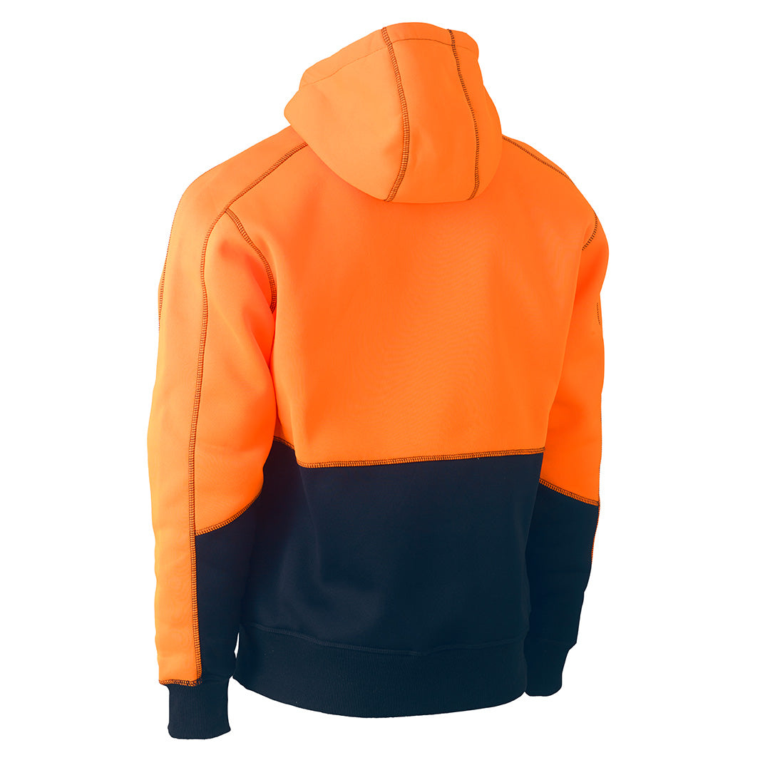 House of Uniforms The Fleece Hoodie Pullover | Hi Vis | Mens Bisley