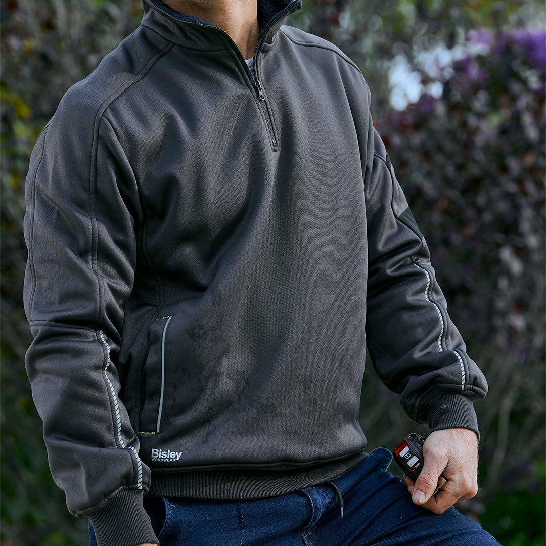 House of Uniforms The Work Fleece 1/4 Zip Pullover | Mens Bisley