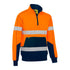 House of Uniforms The Taped 1/4 zip Fleece Pullover | Hi Vis | Mens Bisley Orange/Navy