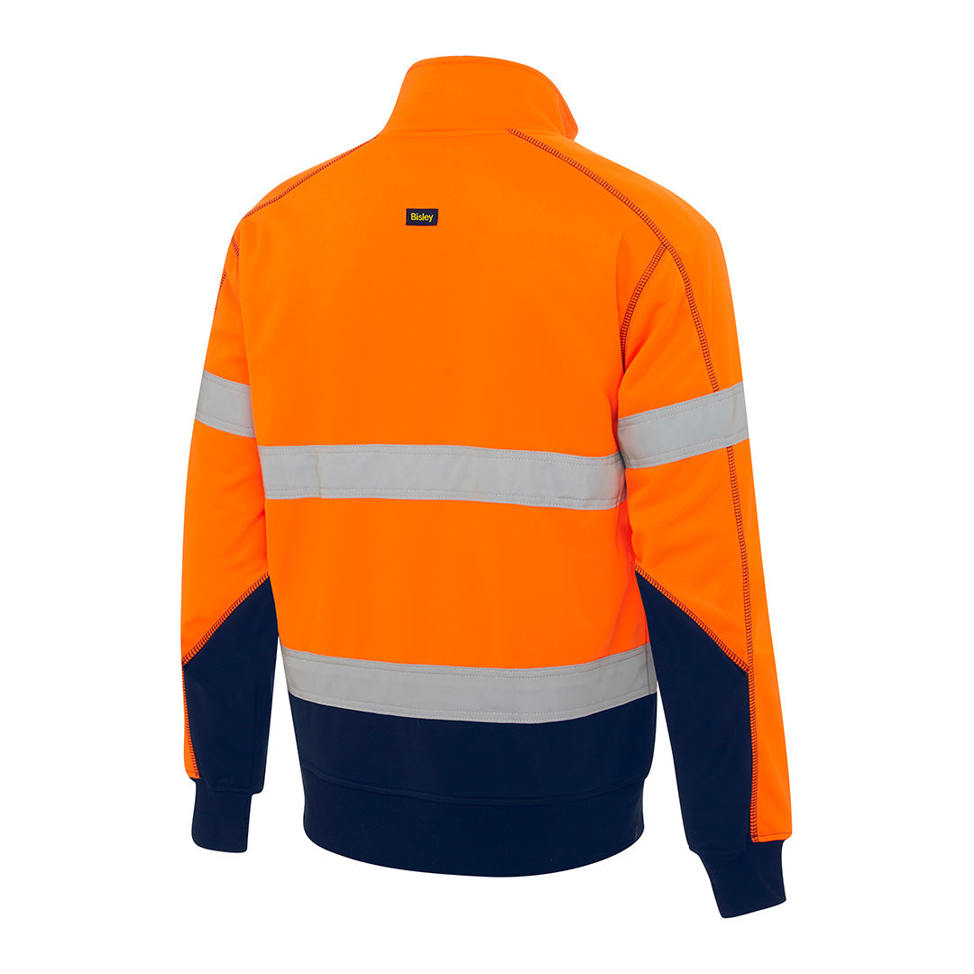 House of Uniforms The Taped 1/4 zip Fleece Pullover | Hi Vis | Mens Bisley