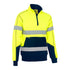 House of Uniforms The Taped 1/4 zip Fleece Pullover | Hi Vis | Mens Bisley Yellow/Navy