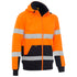 House of Uniforms The Taped Zip Fleece Hoodie | Hi Vis | Mens Bisley Orange/Navy