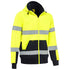 House of Uniforms The Taped Zip Fleece Hoodie | Hi Vis | Mens Bisley Yellow/Navy