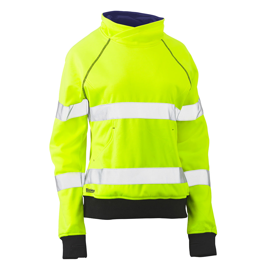 House of Uniforms The Taped Hi Vis Fleece Jumper | Ladies Bisley Hi Vis Yellow